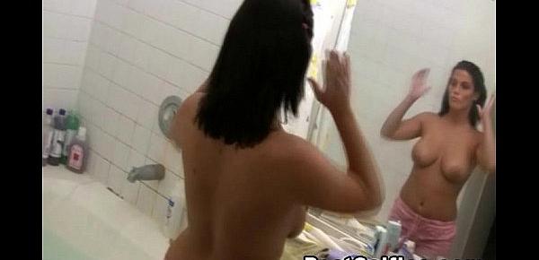  Hot Busty Neighbor Filmed Naked In the Bathtub